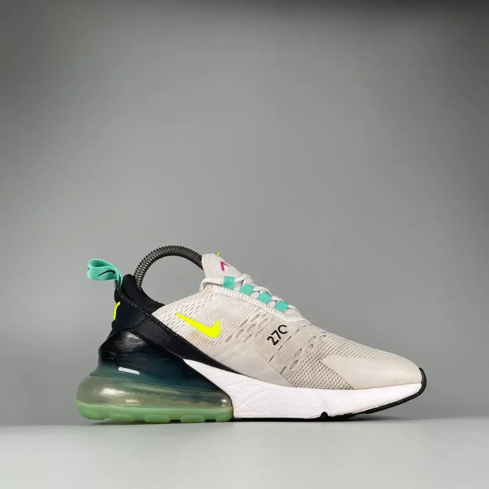 Size 5Y Women's 7.5 Nike Air Max 270 White Mesh Running Sneakers Athletic Shoes